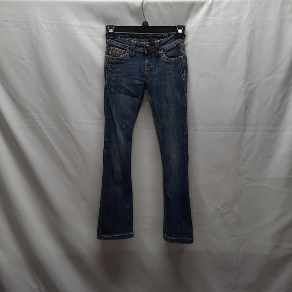 LA IDOL Girls Super Rhinestone Embroidered Blinged back pockets and belt loops 8 - Picture 1 of 10